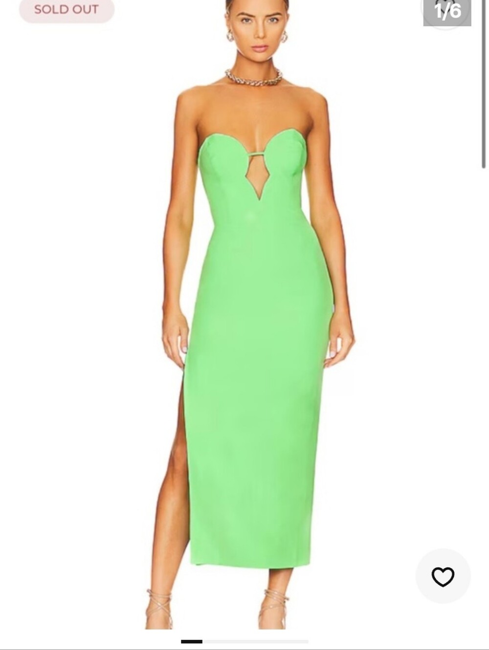 Bardot x REVOLVE Eleni Midi Dress Neon Green Size Small US 4